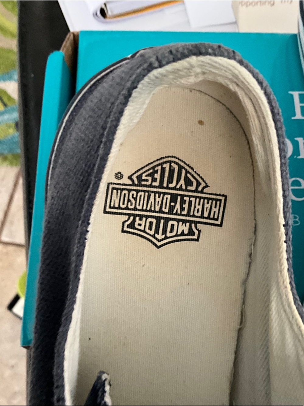 Harley-Davidson Navy Canvas Low-Top Sneakers